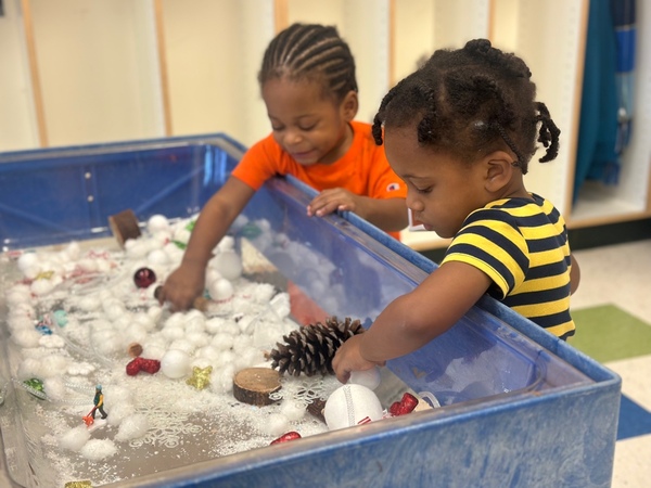 two children playing.